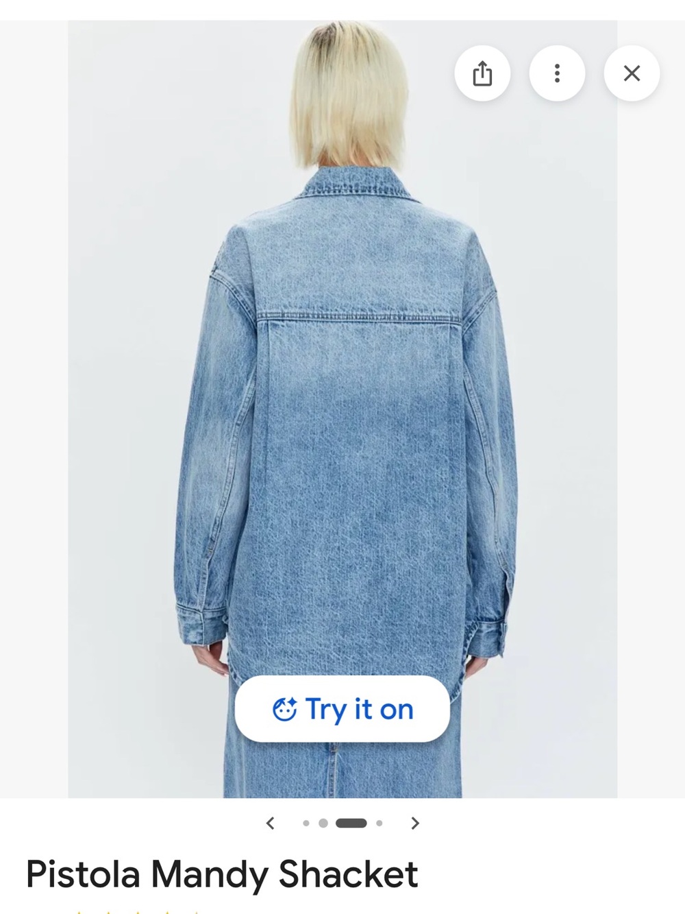 pistola Light Blue Denim Shacket - Picture 3 of 8